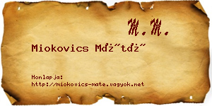 Miokovics Máté névjegykártya